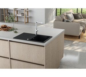 Single-lever sink mixer with pull-out spout Chromed